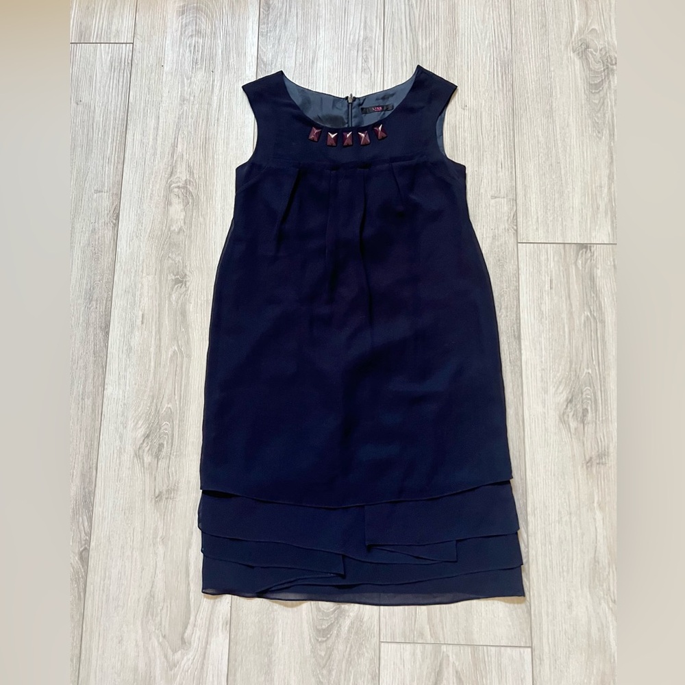 Elegant Navy Sleeveless Dress by Line